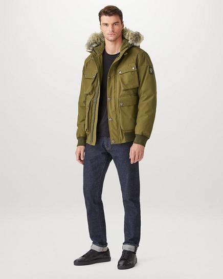 Doudoune Belstaff Homme Peak Vert Nylon Soldes SY0925147